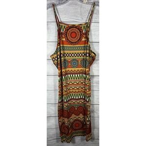 Absolutely Love It XL Boho Geometric Slip Dress Women's Festival Midi